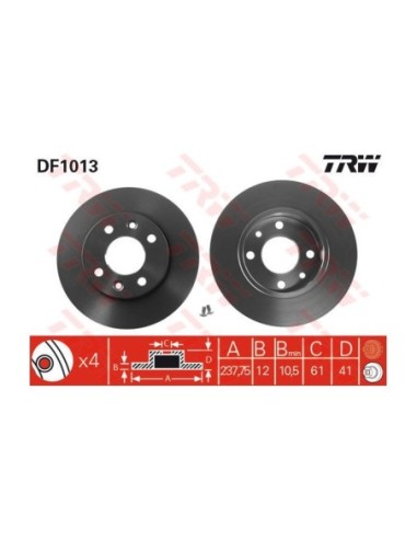 TRW DISCO FRENO DF1013