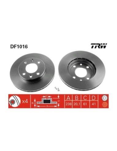 TRW DISCO FRENO DF1016