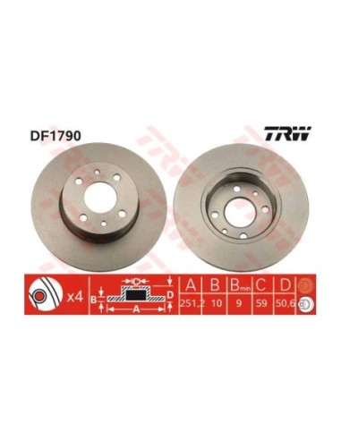 TRW DISCO FRENO DF1790