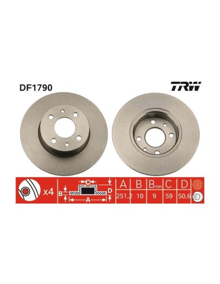 TRW DISCO FRENO DF1790