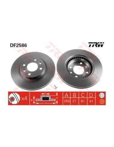 TRW DISCO FRENO DF2586