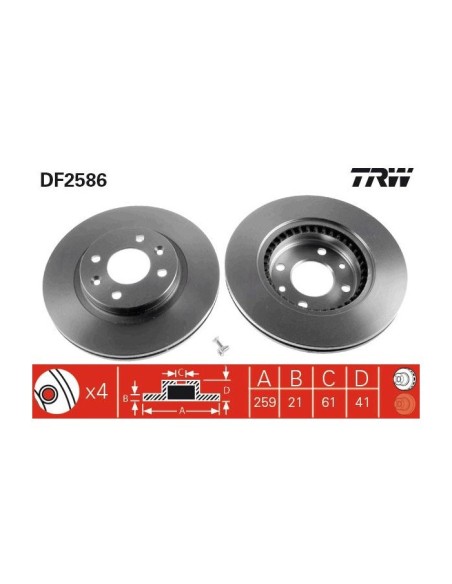 TRW DISCO FRENO DF2586