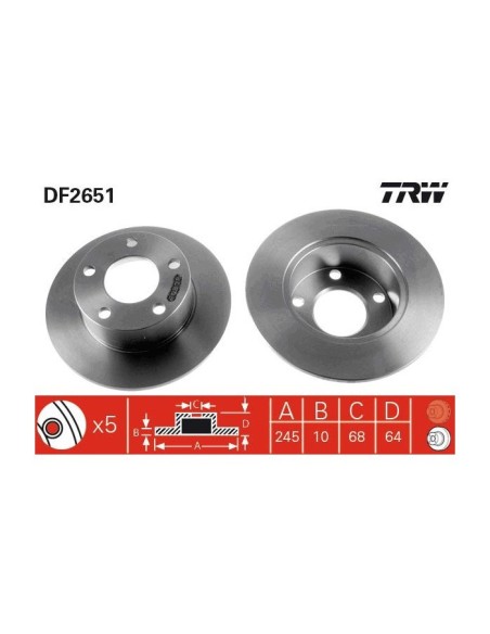 TRW DISCO FRENO DF2651