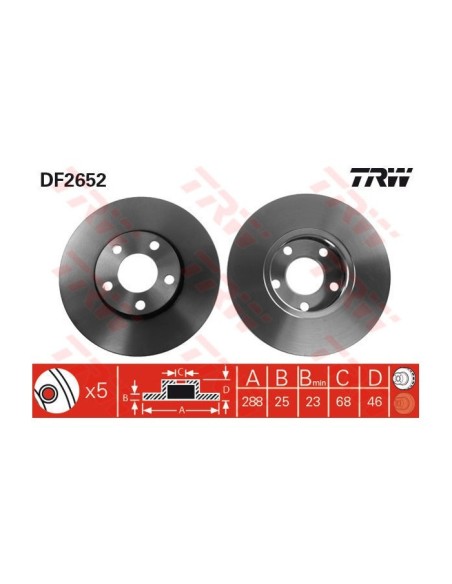 TRW DISCO FRENO DF2652