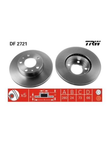 TRW DISCO FRENO DF2721