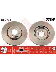 TRW DISCO FRENO DF2734