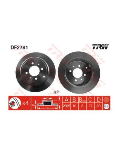 TRW DISCO FRENO DF2781