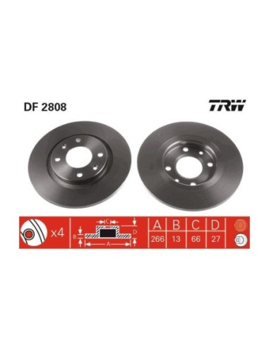 TRW DISCO FRENO DF2808