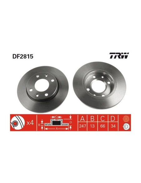 TRW DISCO FRENO DF2815