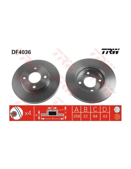 TRW DISCO FRENO DF4036