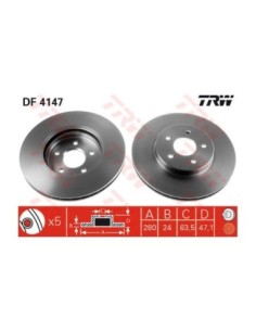 TRW DISCO FRENO DF4147