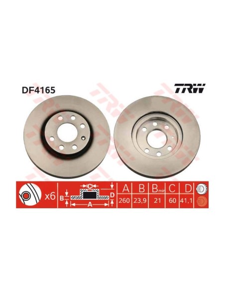 TRW DISCO FRENO DF4165