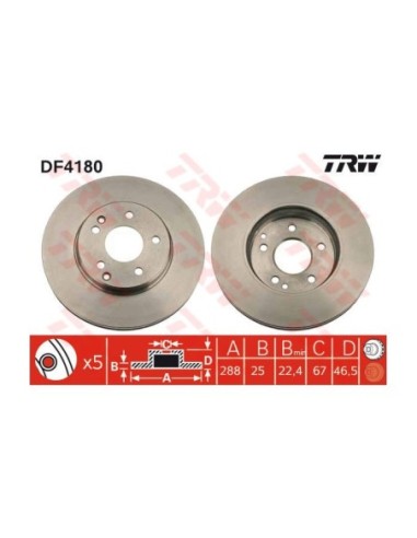 TRW DISCO FRENO DF4180