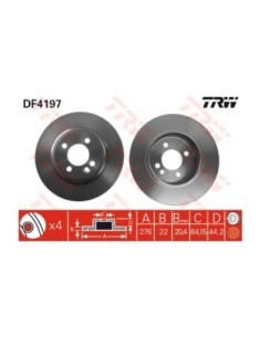 TRW DISCO FRENO DF4197