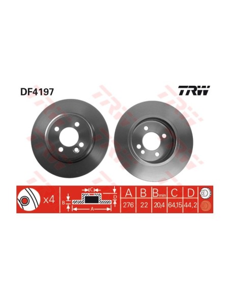 TRW DISCO FRENO DF4197