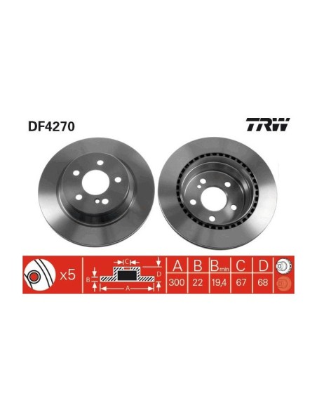 TRW DISCO FRENO DF4270