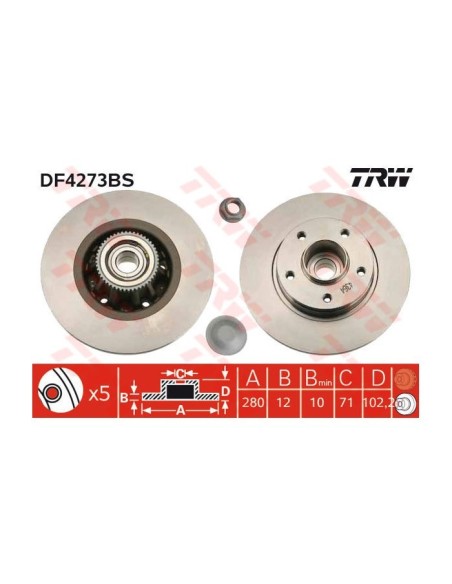 TRW DISCO FRENO DF4273BS
