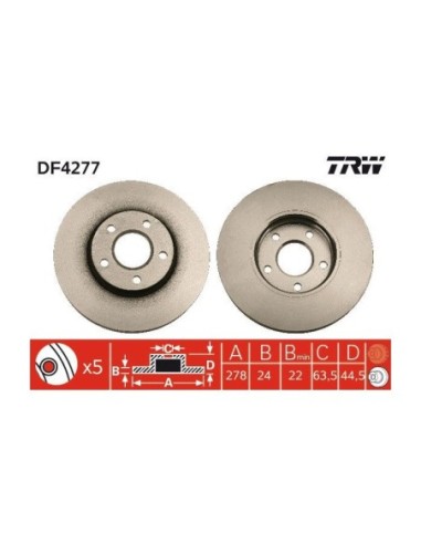 TRW DISCO FRENO DF4277