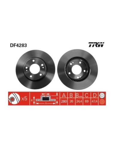 TRW DISCO FRENO DF4283