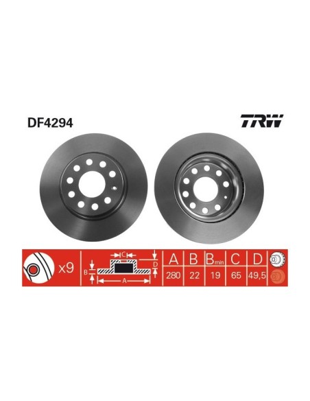 TRW DISCO FRENO DF4294