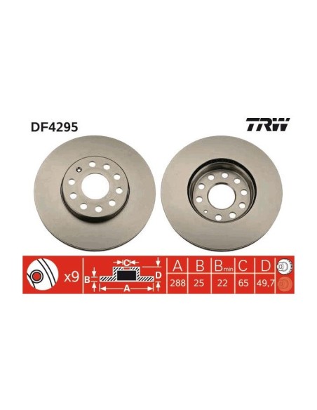 TRW DISCO FRENO DF4295