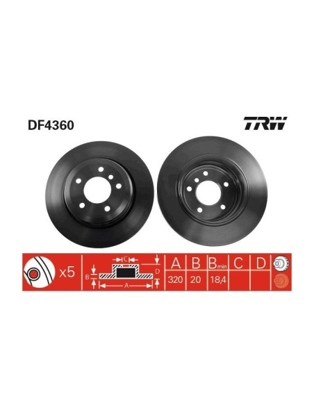 TRW DISCO FRENO DF4360