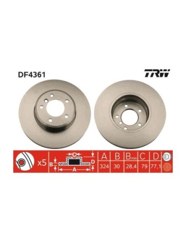 TRW DISCO FRENO DF4361