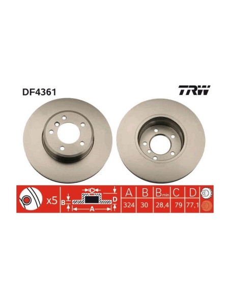 TRW DISCO FRENO DF4361