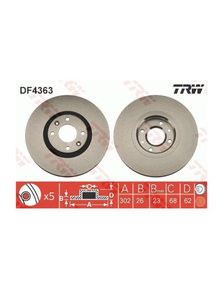 TRW DISCO FRENO DF4363