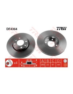 TRW DISCO FRENO DF4364