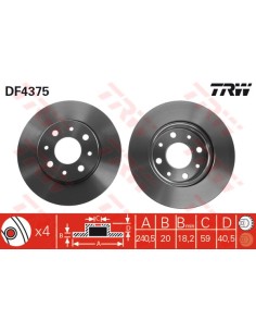TRW DISCO FRENO DF4375