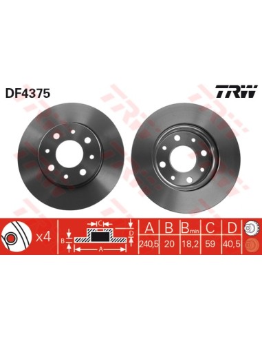 TRW DISCO FRENO DF4375