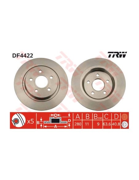 TRW DISCO FRENO DF4422