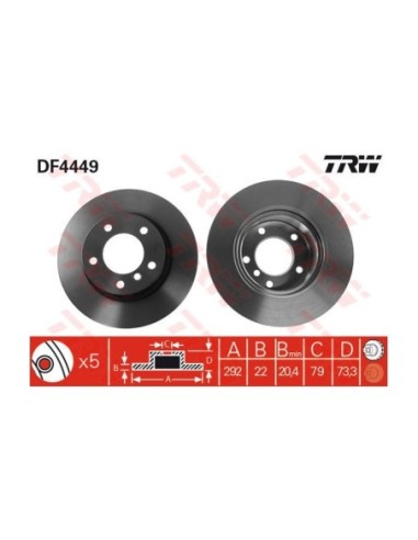 TRW DISCO FRENO DF4449