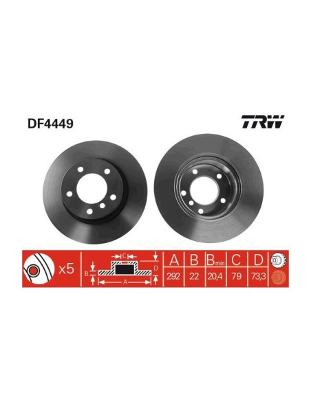 TRW DISCO FRENO DF4449