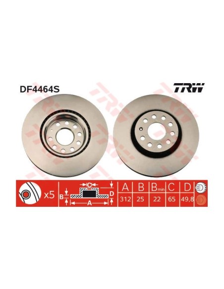 TRW DISCO FRENO DF4464S