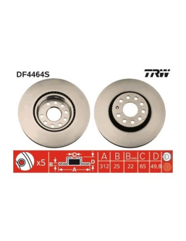 TRW DISCO FRENO DF4464S