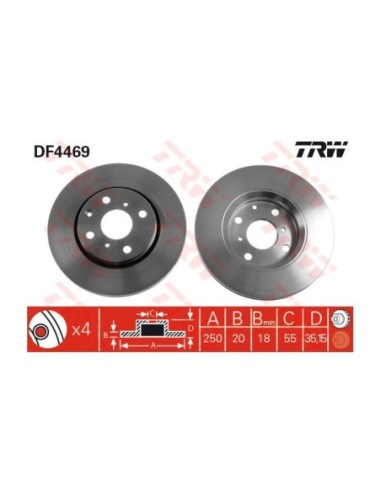 TRW DISCO FRENO DF4469