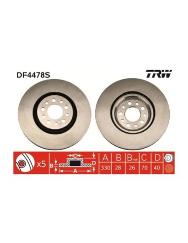 TRW DISCO FRENO DF4478S