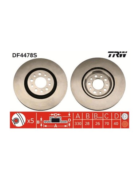 TRW DISCO FRENO DF4478S