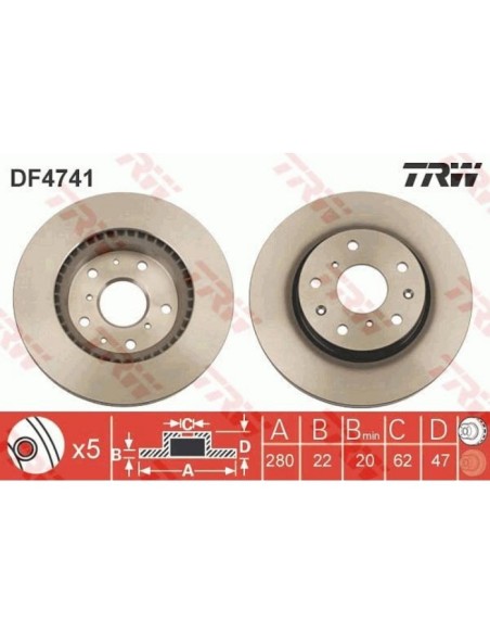 TRW DISCO FRENO DF4741