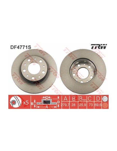 TRW DISCO FRENO DF4771S