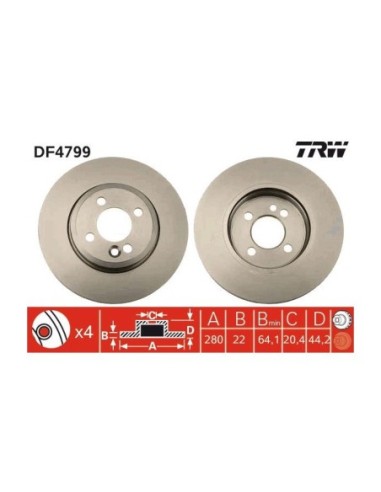 TRW DISCO FRENO DF4799