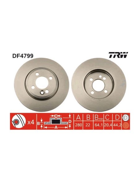 TRW DISCO FRENO DF4799