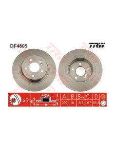 TRW DISCO FRENO DF4805