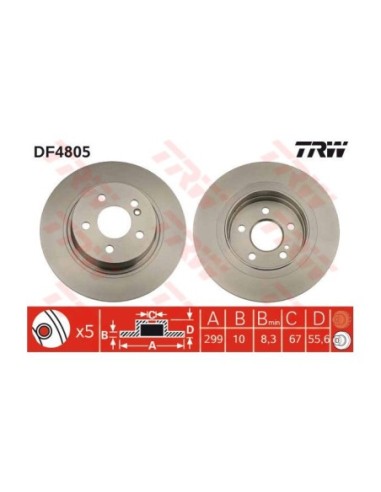 TRW DISCO FRENO DF4805