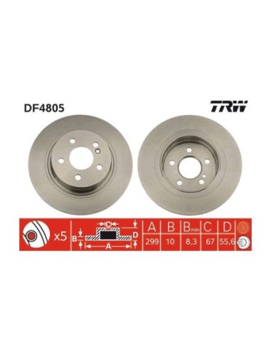 TRW DISCO FRENO DF4805