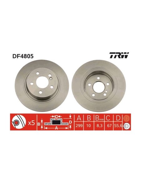 TRW DISCO FRENO DF4805