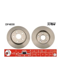 TRW DISCO FRENO DF4830 2