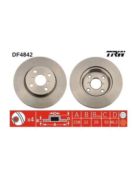 TRW DISCO FRENO DF4842
